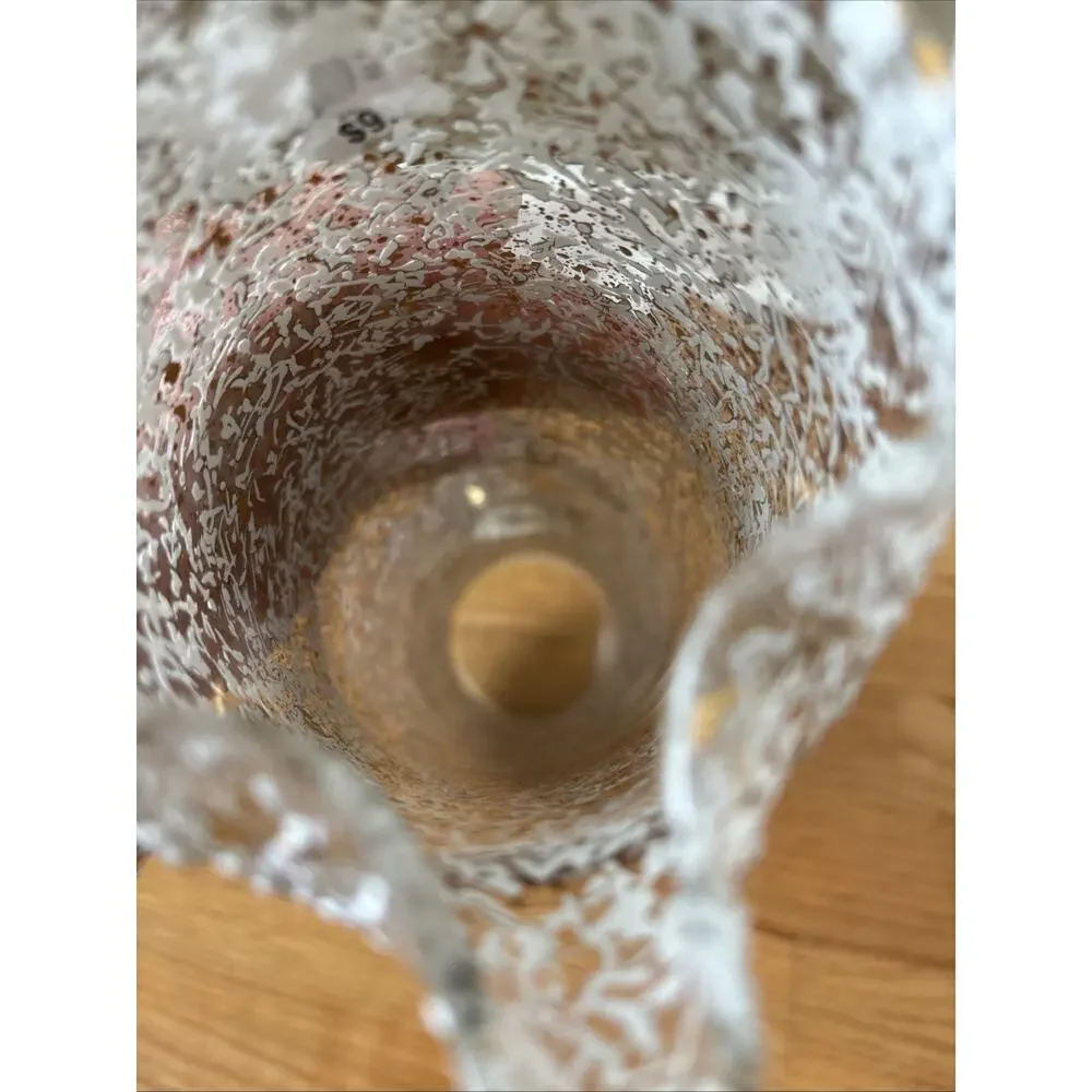 Vintage West Virginia Glass Company Gold Speckle Handle Tall Pitcher